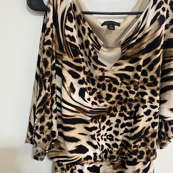 Thalia Sodi Cold Shoulder Animal Print Dress - Picture 8 of 11